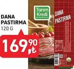 TARIM KREDİ DANA PASTIRMA 120 G fiyat ve kampanya bilgisi